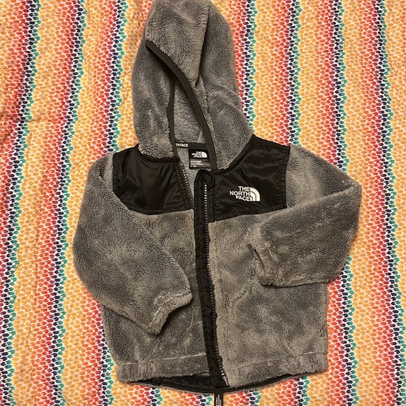 The North Face Infant Zip Fleece with Hood - Gray and Black - Picture 4 of 7